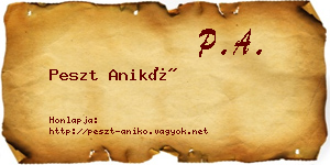 Peszt Anikó névjegykártya